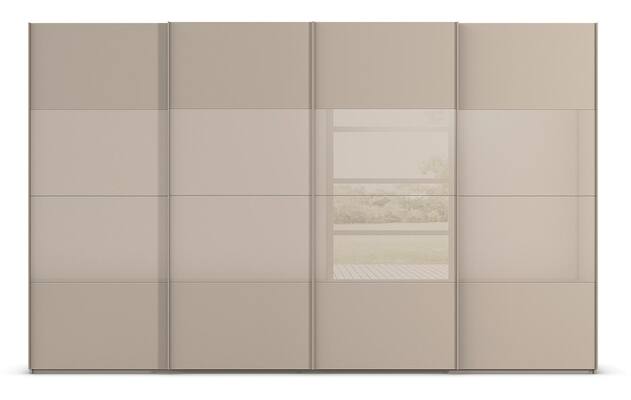 Goossens kledingkast finca combi glans mat glas bruin hoogwaardig meubelplaat - 8244390-{merk}-finca-combi-sts-bruin-schuifdeuren-01